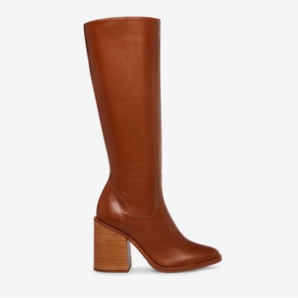 Steve Madden Liza Tan Heeled Boots-Size 6M-NEVER WORN